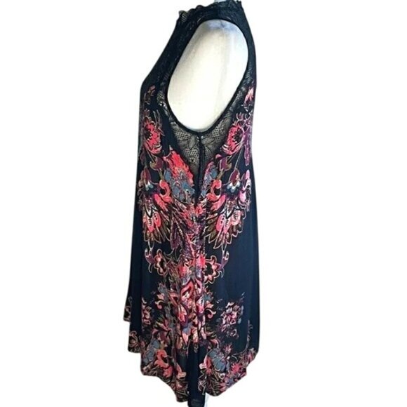 Free People Marsha Black Lace Floral Slip Mini Dress - Picture 6 of 9